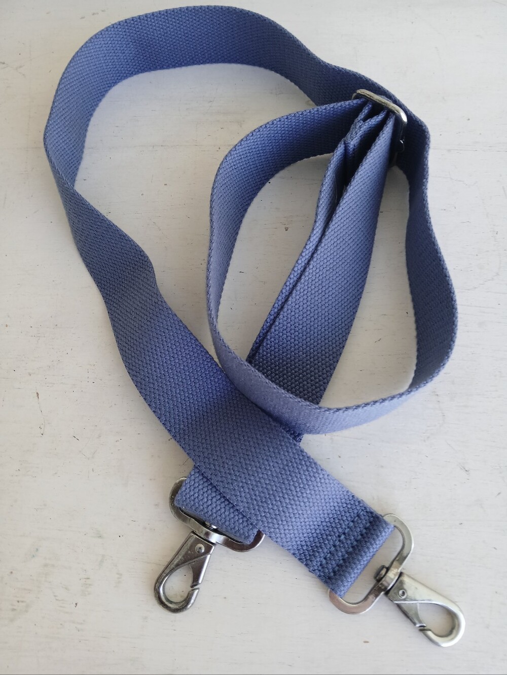 Wide Blue Canvas Adjustable Shoulder Strap